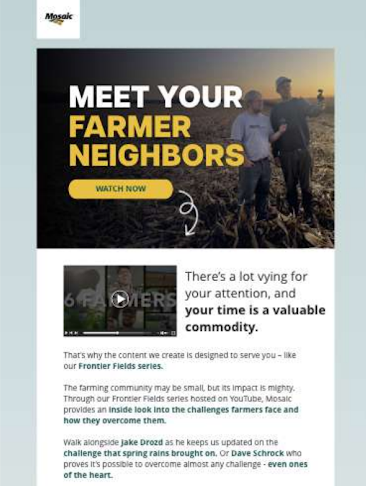 an email campaign for Mosaic.